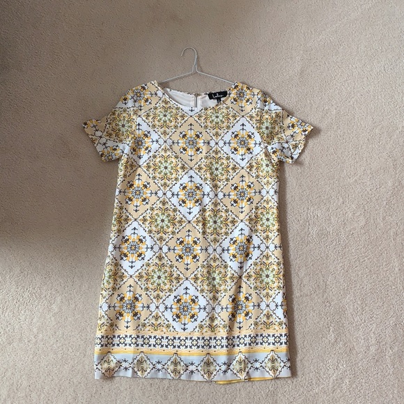 Dandy lion yellow print shift dress - Picture 5 of 5